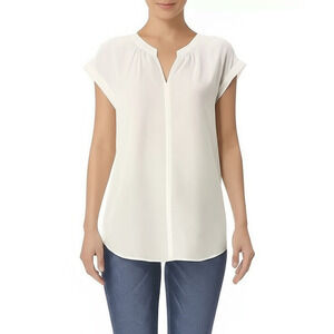 Philosophy Republic Clothing Size XS Ivory Cuffed Short Sleeve Blouse Shirt